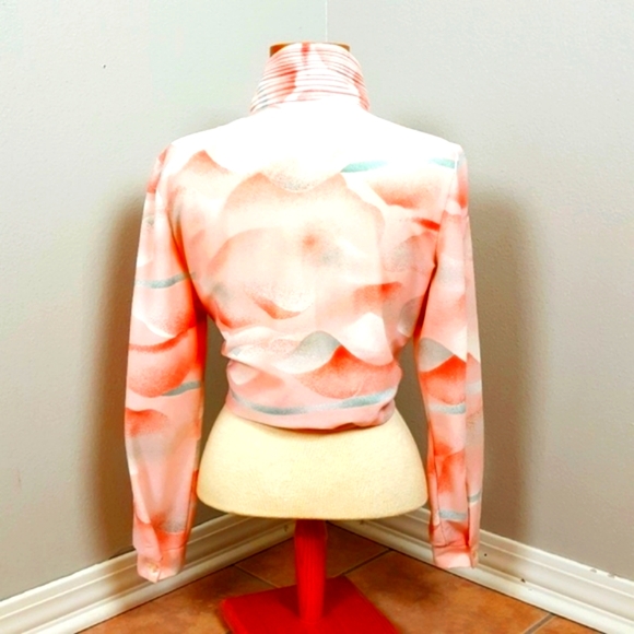 watercolor dream cloud scape blouse pussybow slinky boho transition weight - Picture 4 of 7